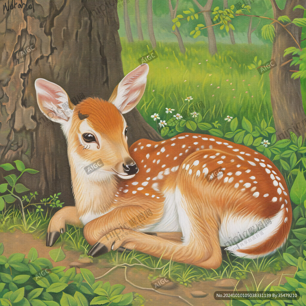 手绘和小鹿亲密接触