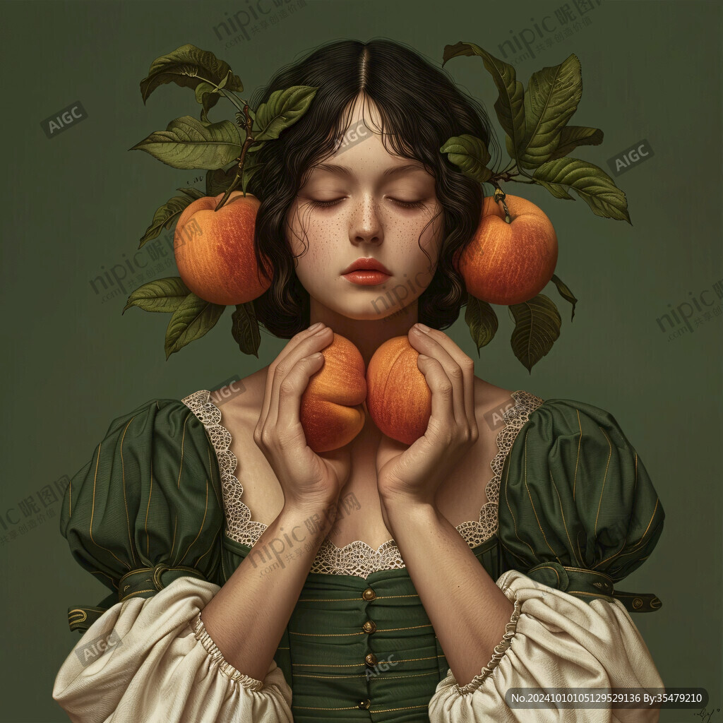 国风苹果的女人