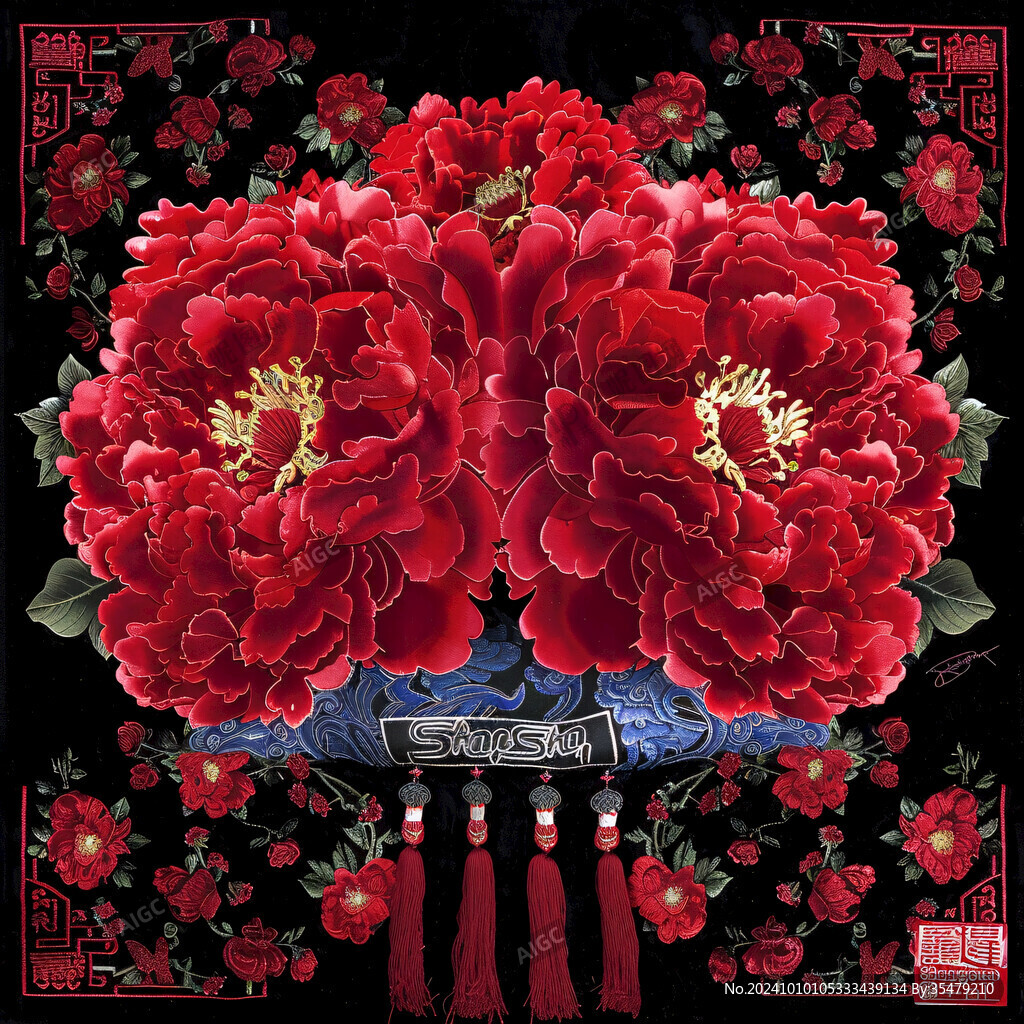 新中式国花牡丹图
