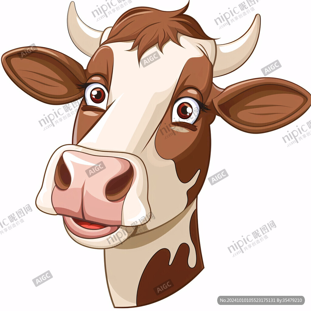 卡通牛手绘牛头