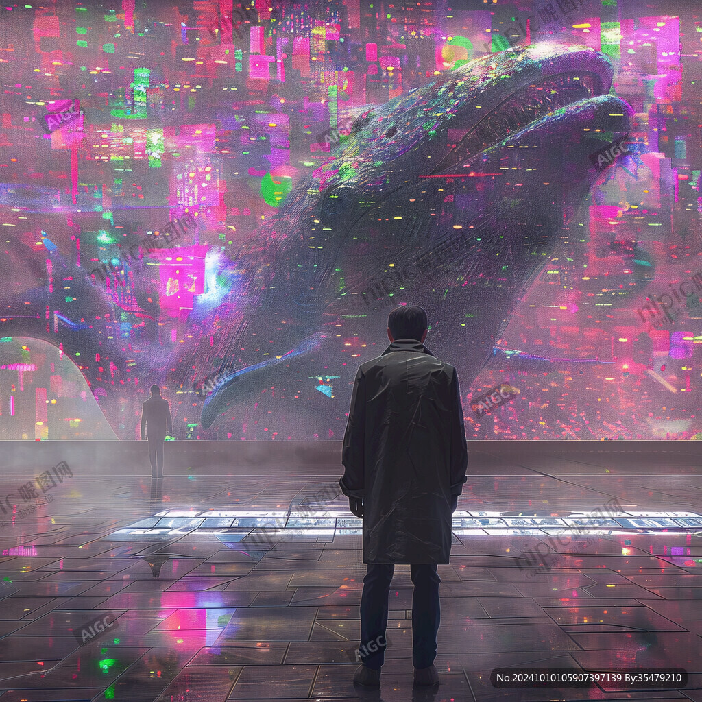 男人背影超现实虚空间