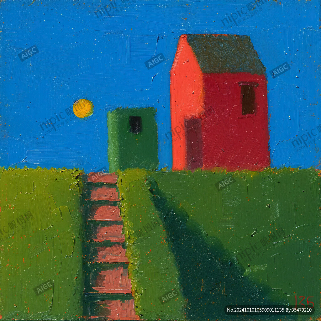 小房子油画