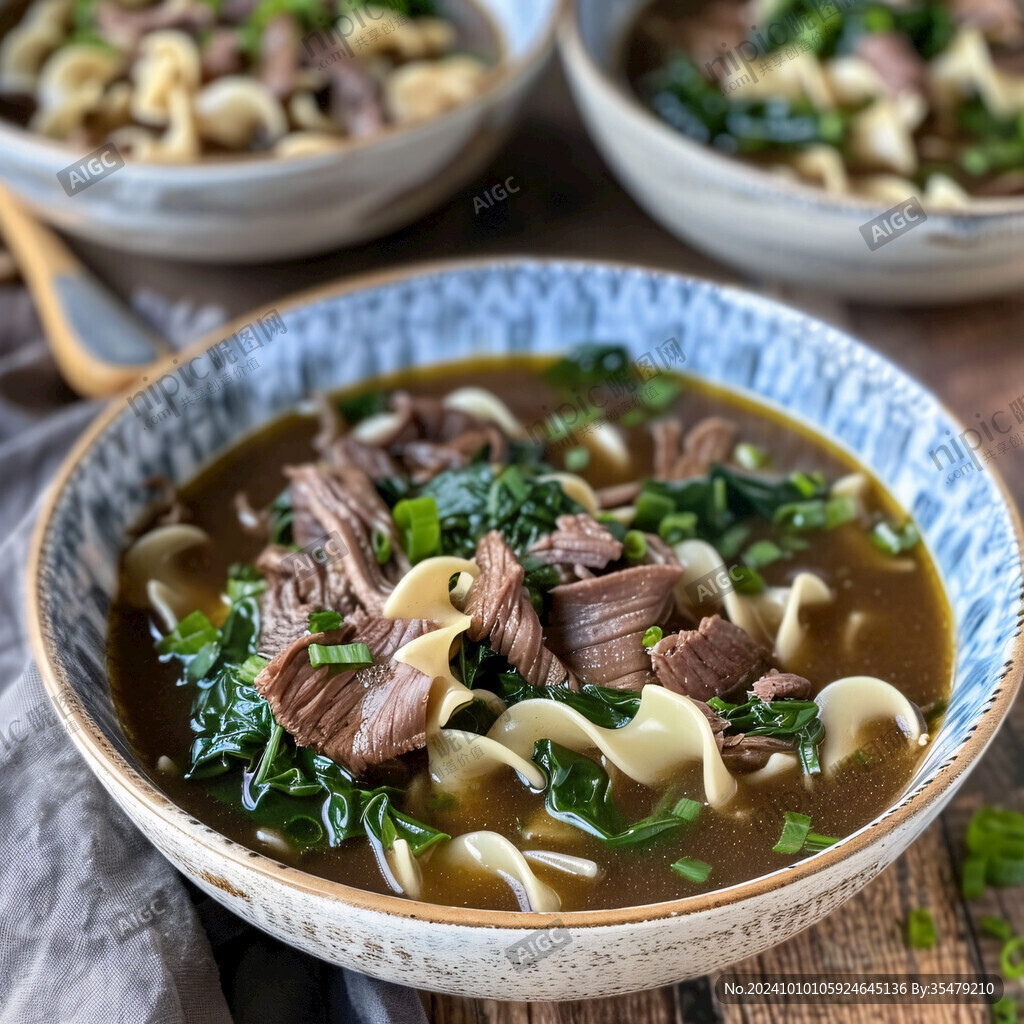 三合一牛肉块菠菜面