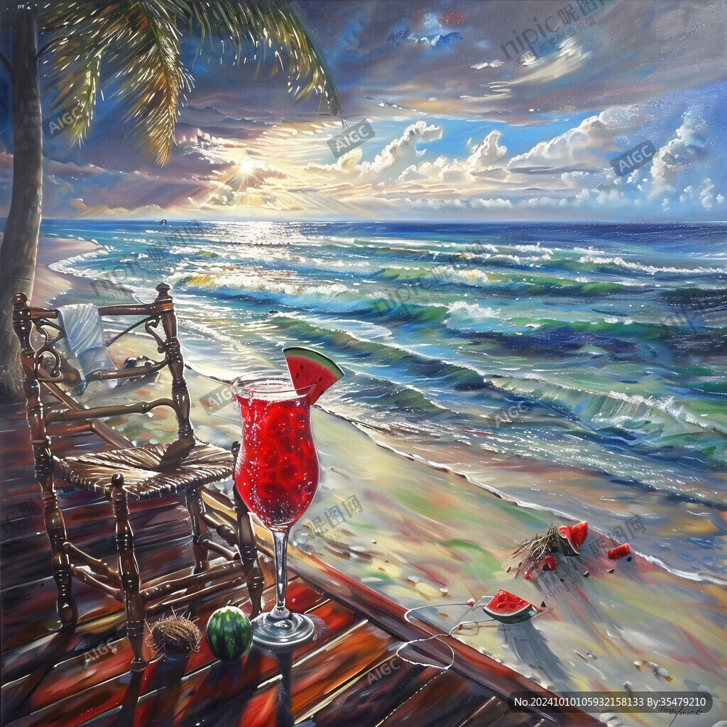 户外酒杯无框画