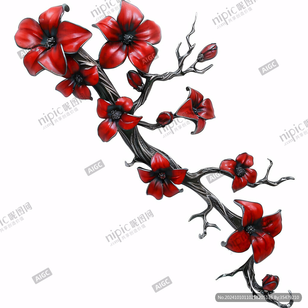 水墨木棉花工笔木棉花