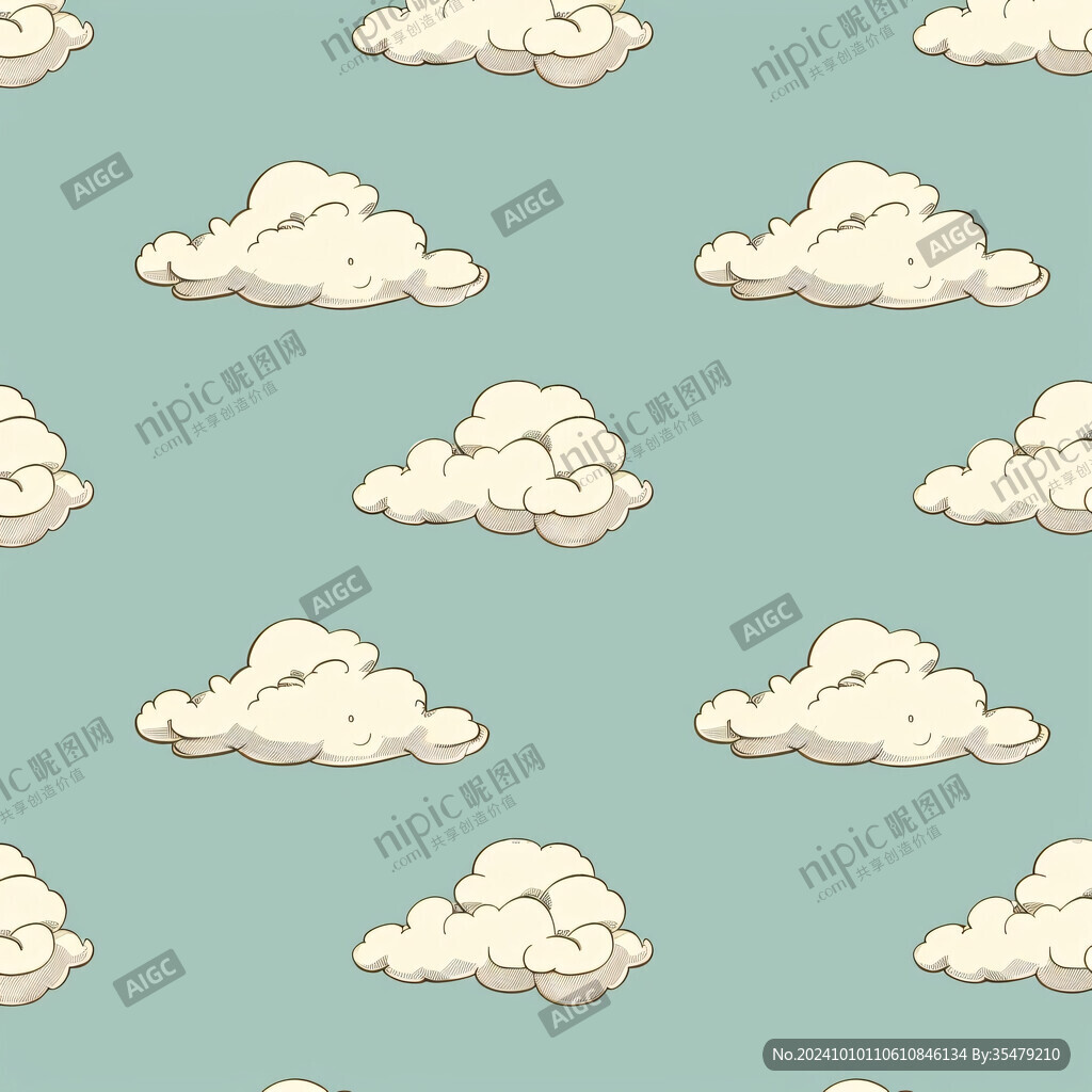 几何云朵面料素材