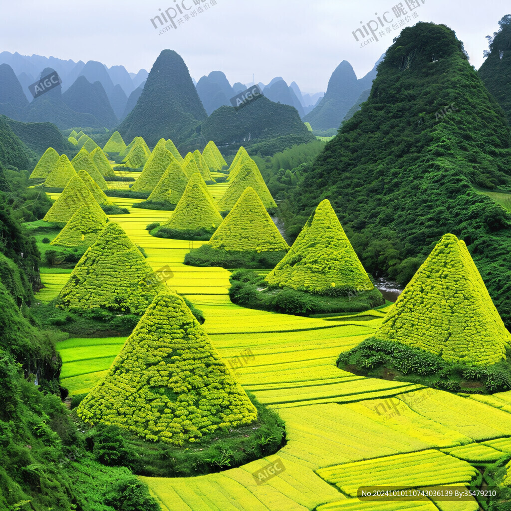 万峰林油菜花田