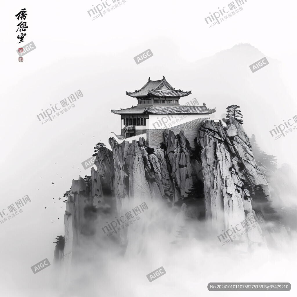 拂云阁中国风山水意境