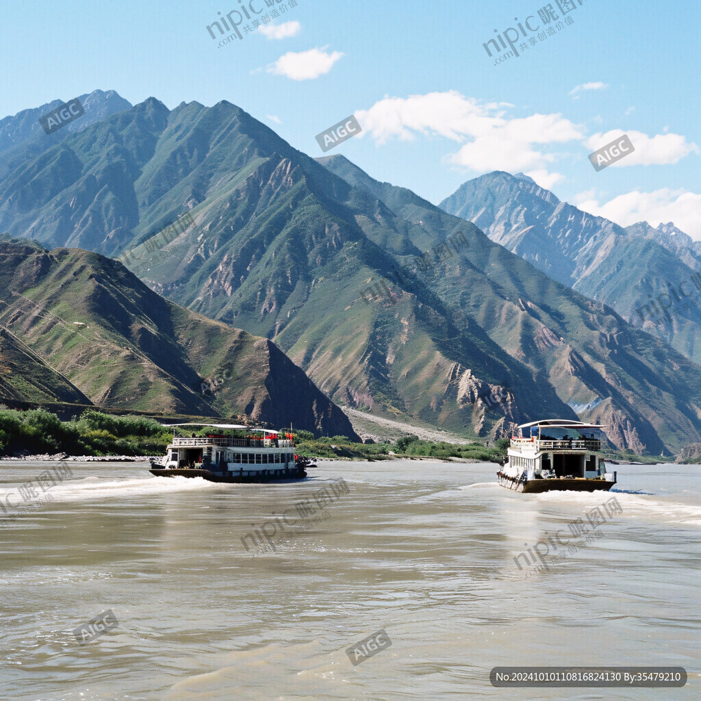 长江天险河岸湍流