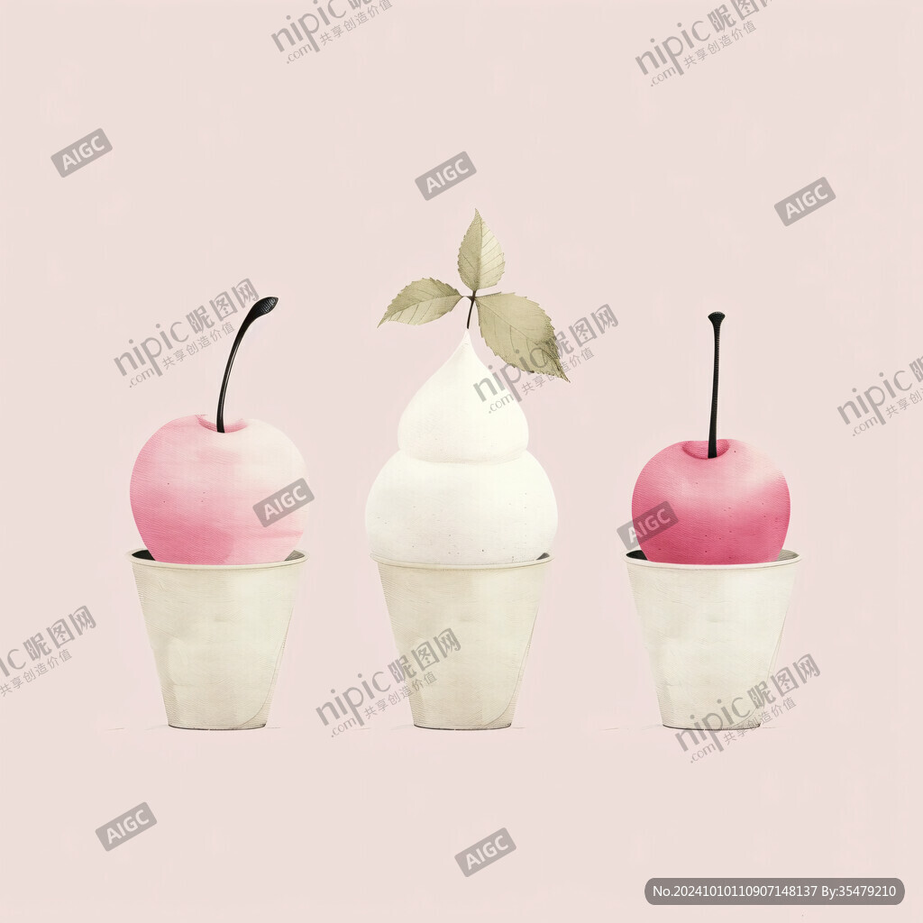 苹果糖插画