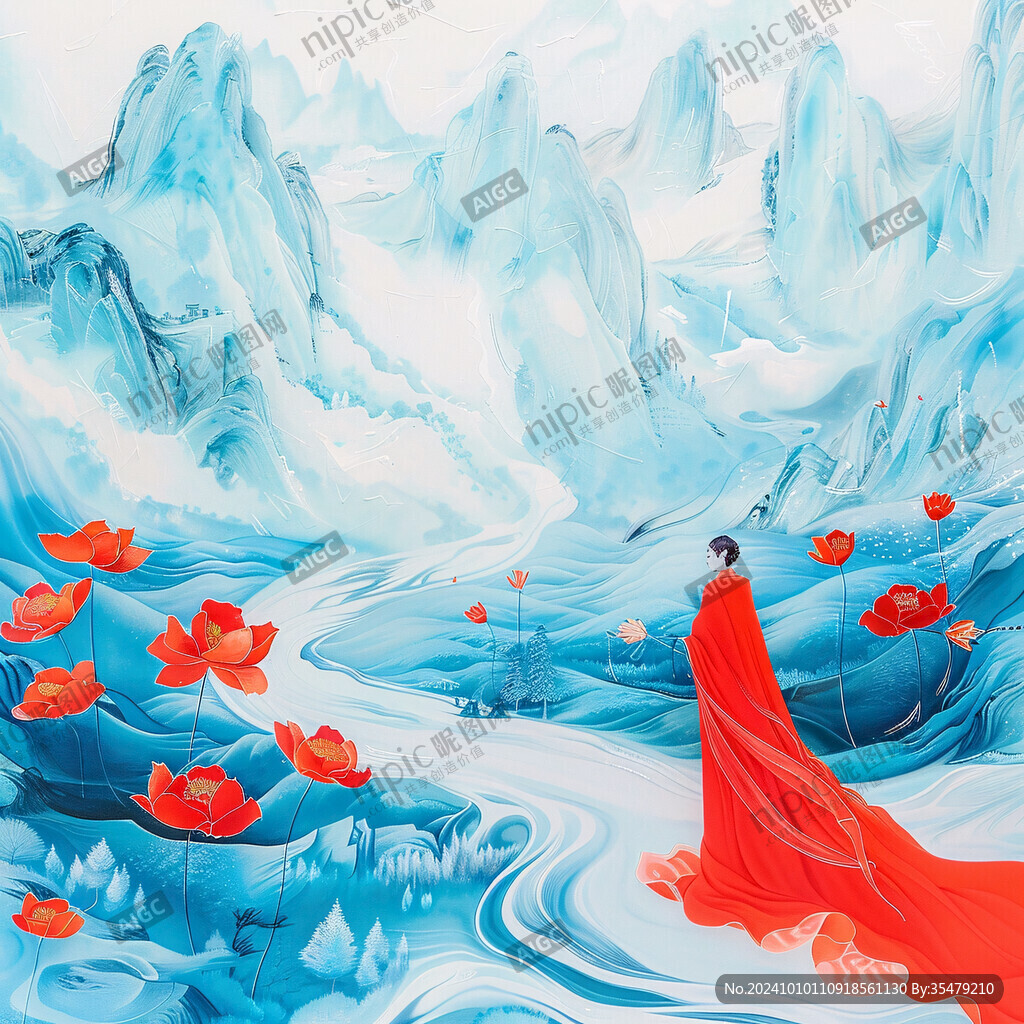 古风国潮新中式山水