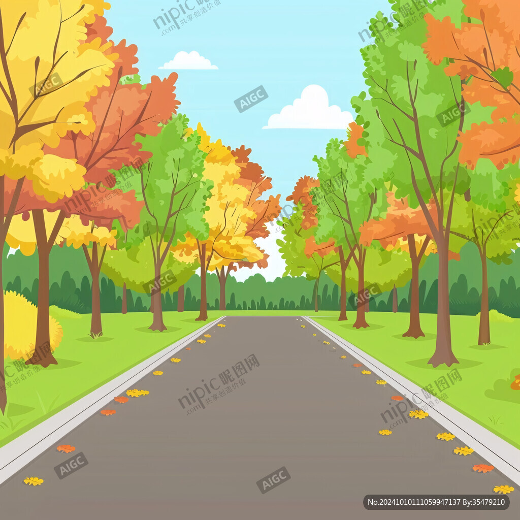 秋天的马路素材