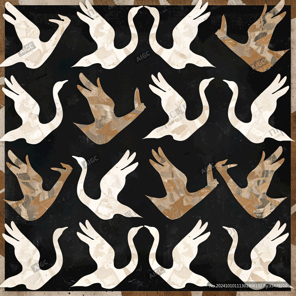 卡通小白鸽四方连续图