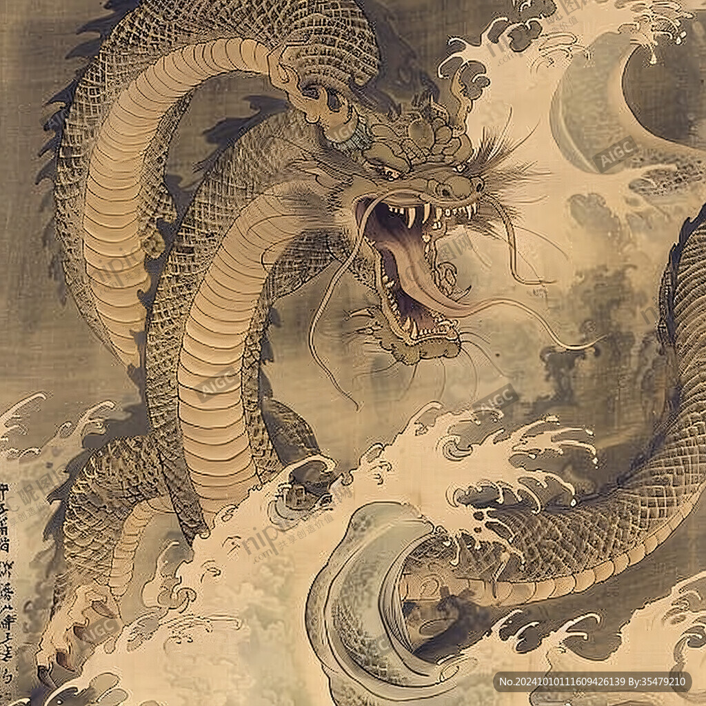 国风龙插画手绘