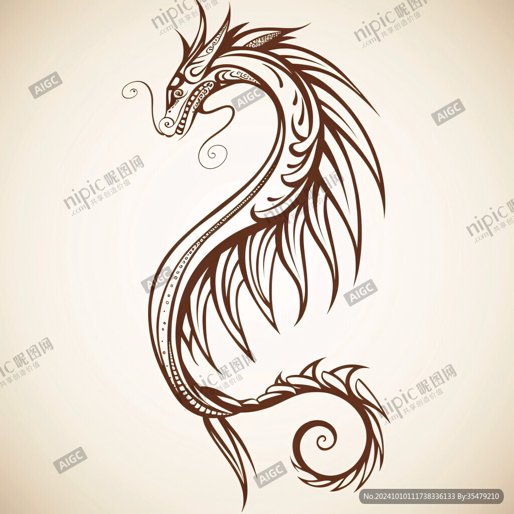 龙纹中国龙腾龙生肖龙