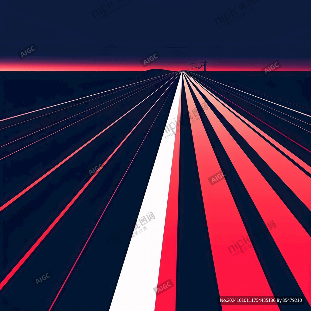 暗红柱子平行透视