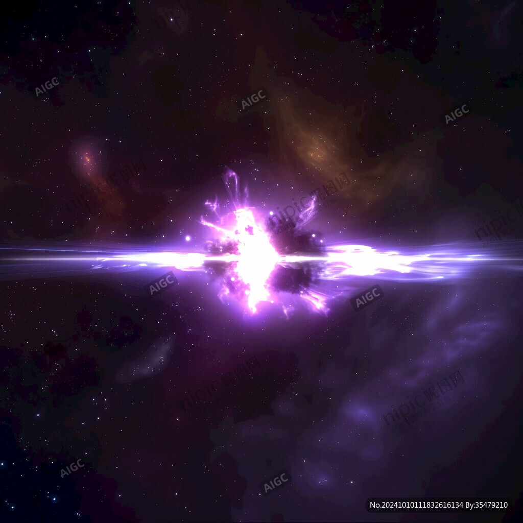 紫色闪电星空背景素材