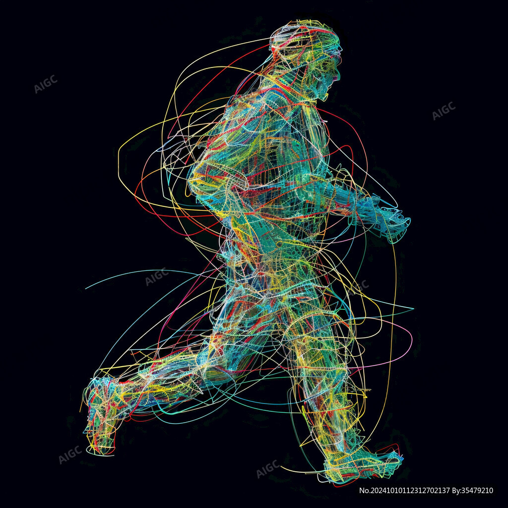 科技线条人物奔跑