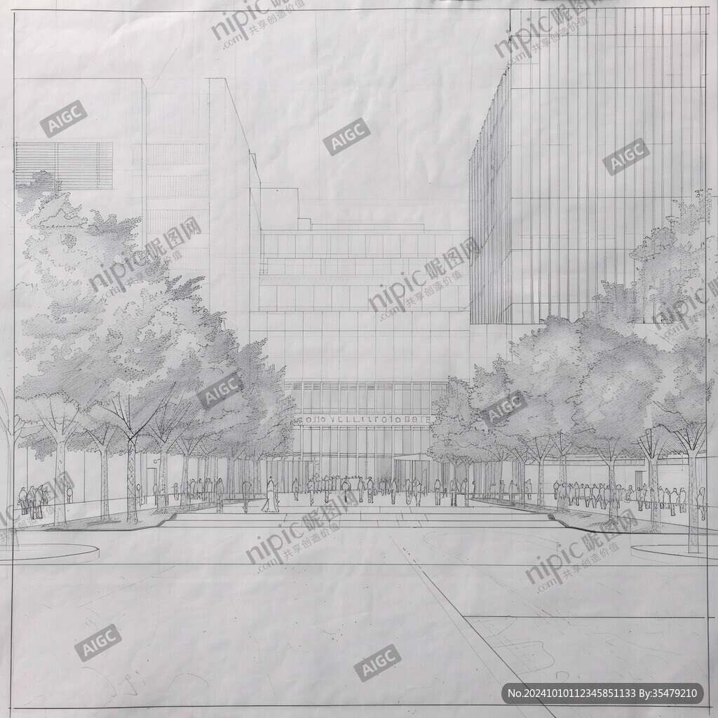 同济大学国立柱线描