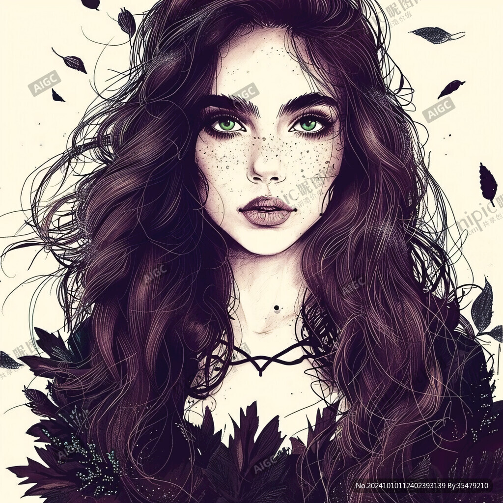 潮流插画美女人物插画