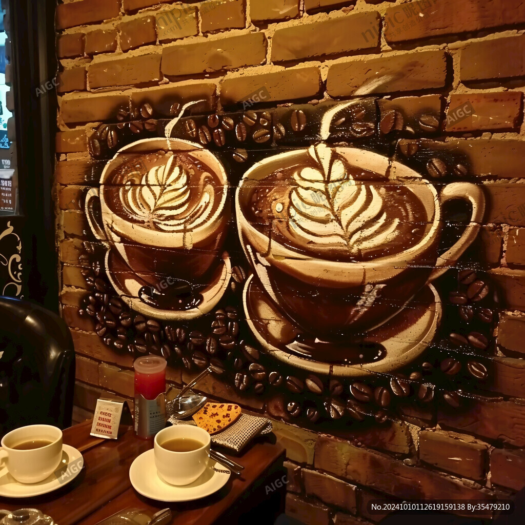 咖啡店壁画