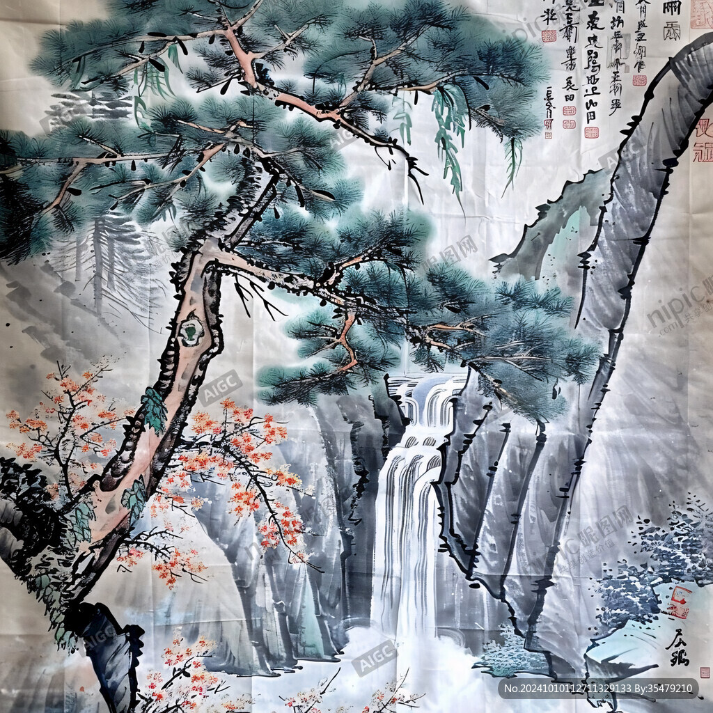 山水中堂山水画