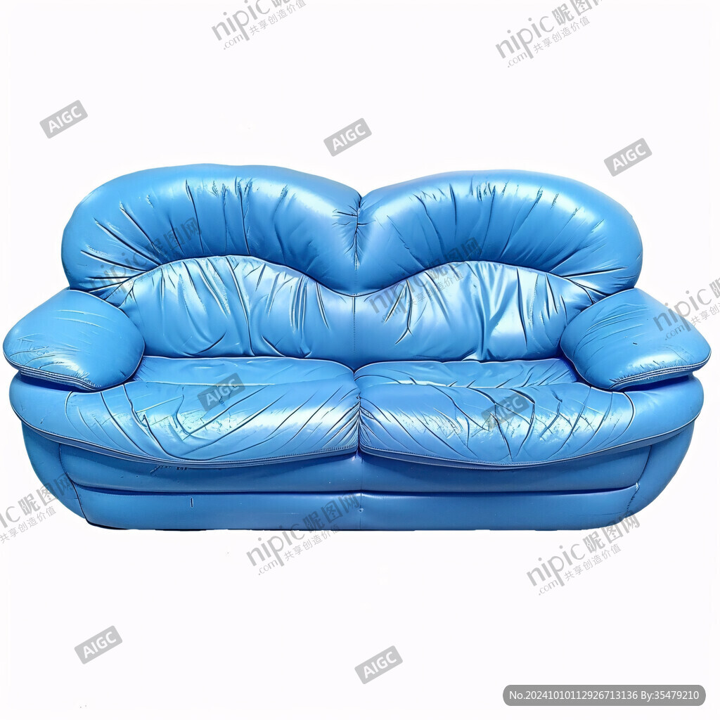 蓝色无脚沙发
