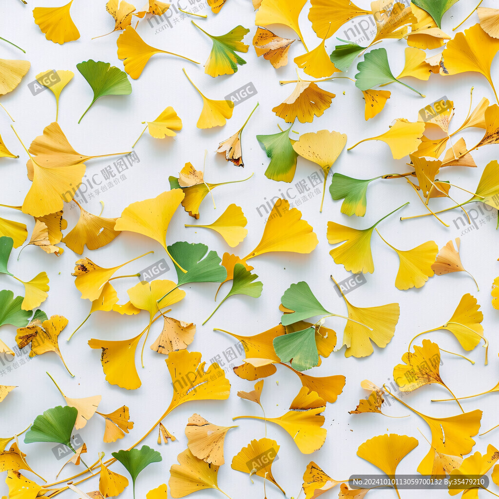 立体银杏叶背景