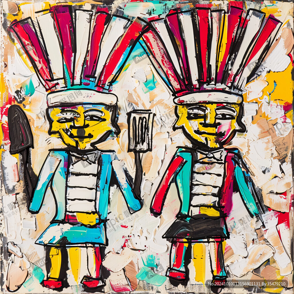 卡通人物现代油画