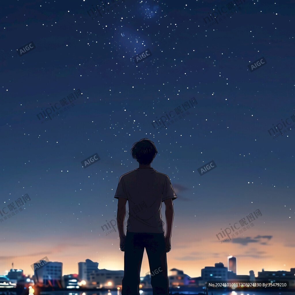 星辰大海男孩背影