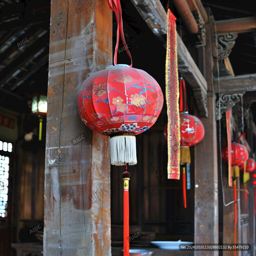 江南古宅红灯笼