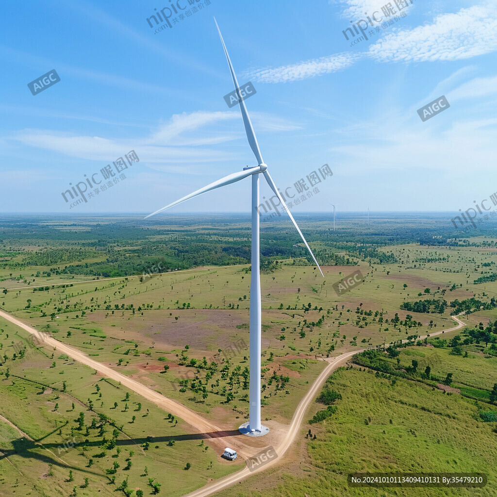 航拍风力发电