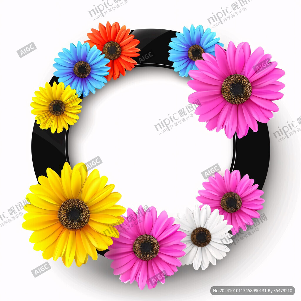 橡皮泥花环插画