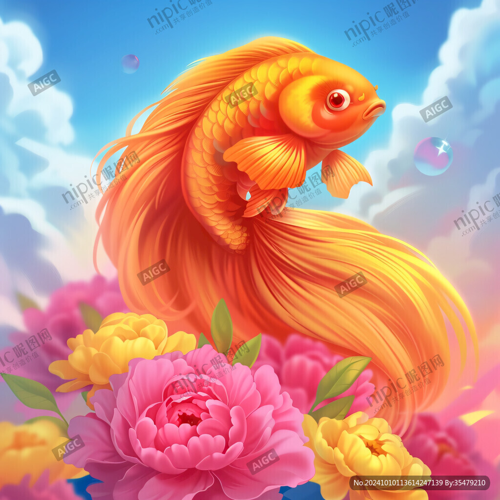 创意金鱼潮流插画