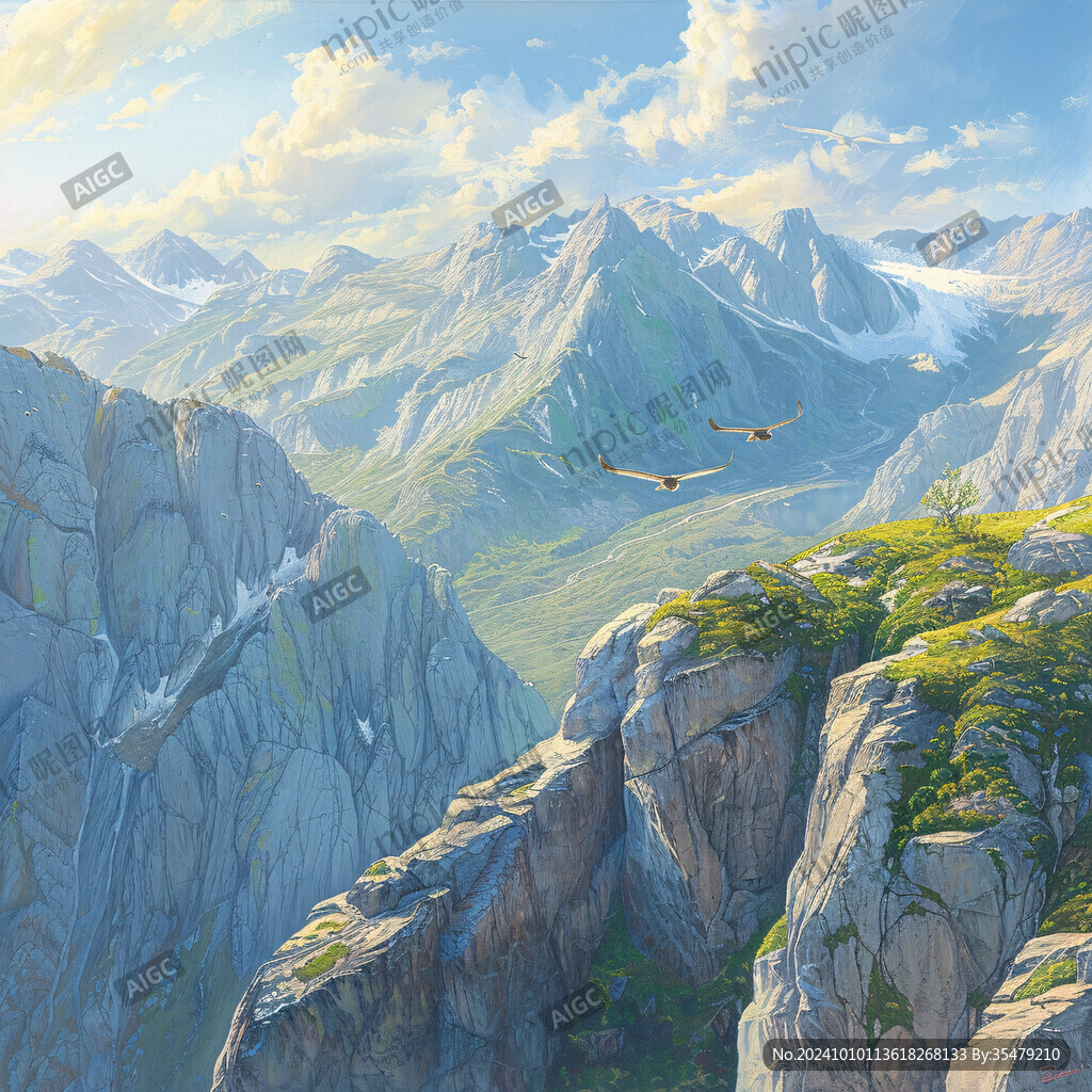 3d悬崖山脉立体画