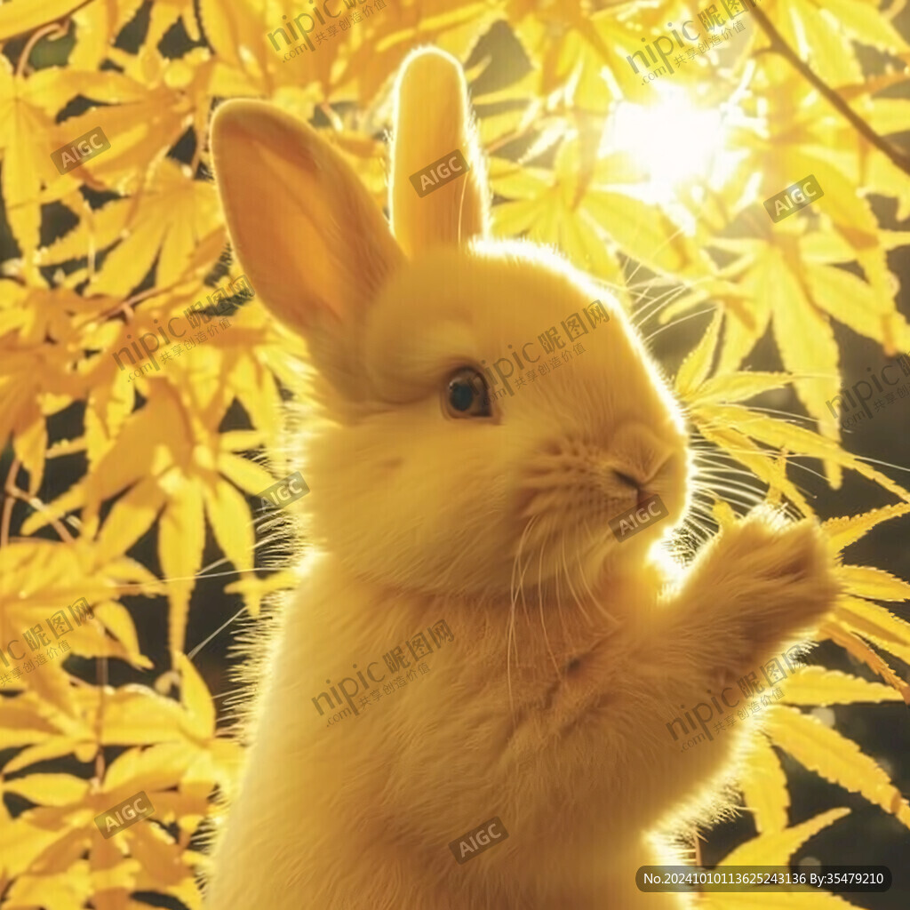 中秋金色兔子