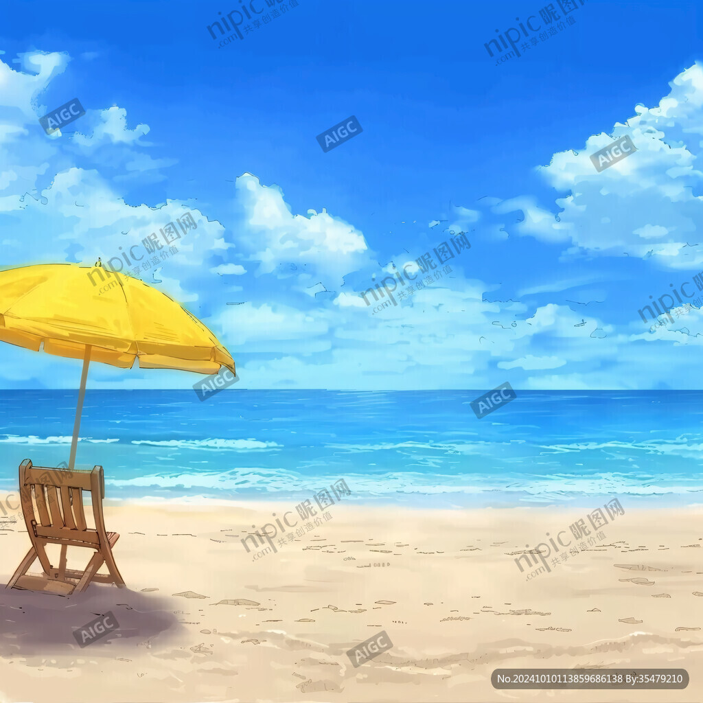 沙滩风景画