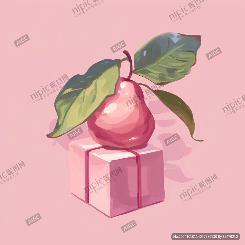 沙果礼盒插画