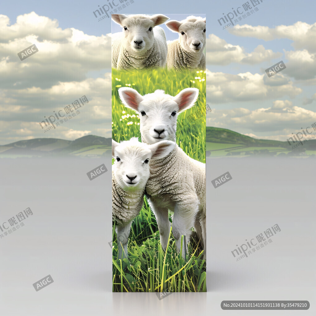 小羊无框画