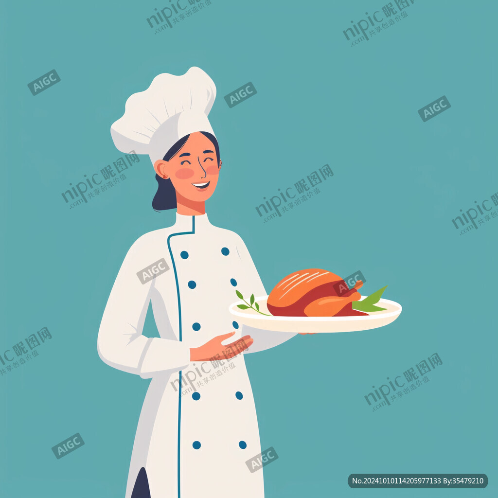 女厨师插画