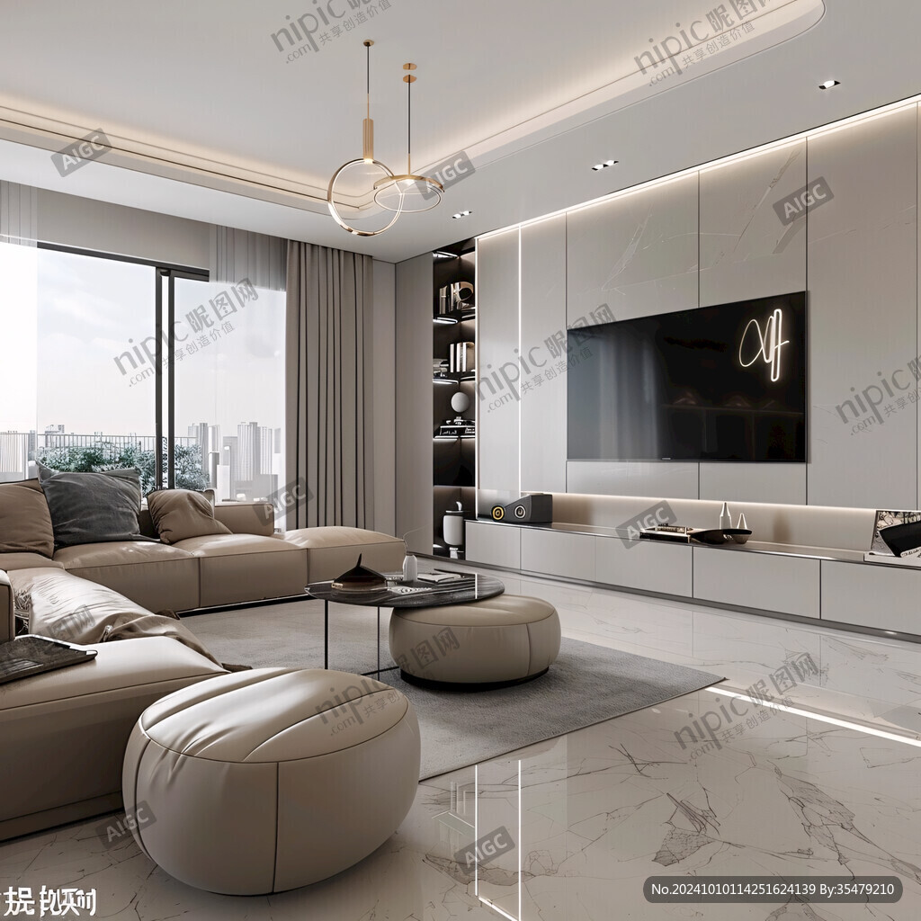 现代极简轻奢客厅