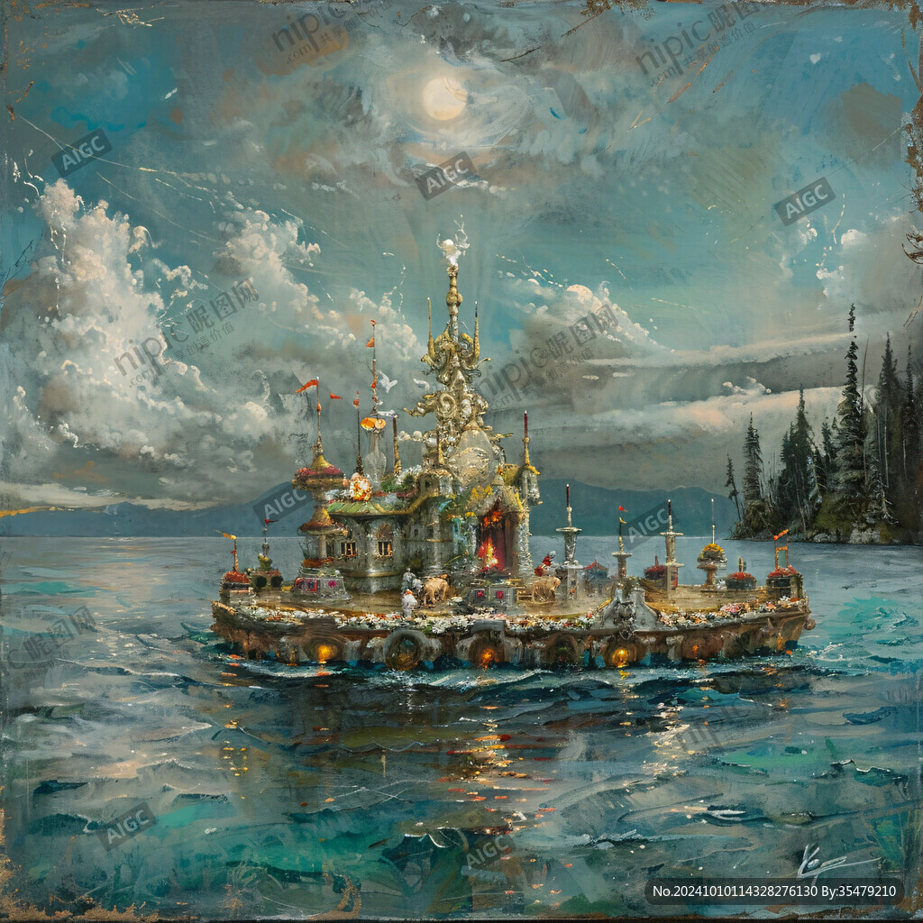 北欧美式天宫风景画