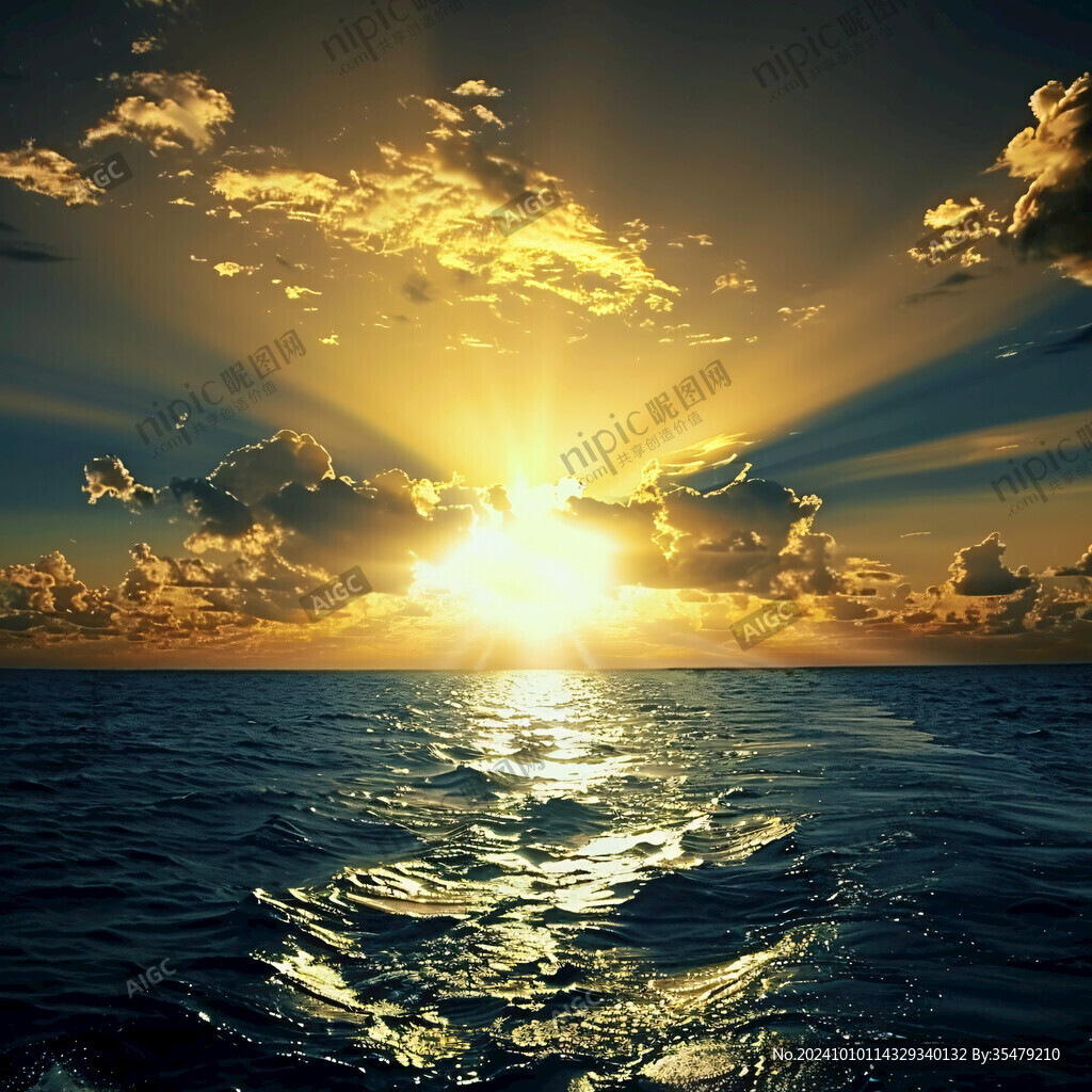 海洋海洋日出装饰画