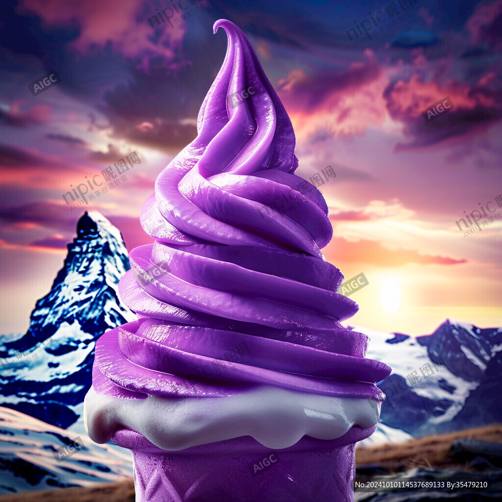 紫色冰淇淋模板下载