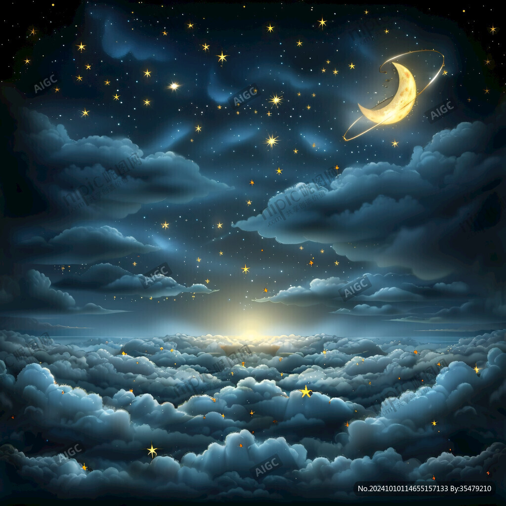 梦幻夜晚立体画