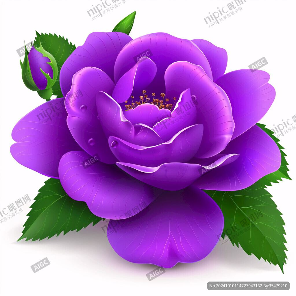 手绘一朵紫色玖瑰