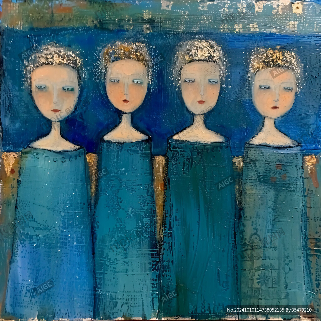 三个女人抽象画