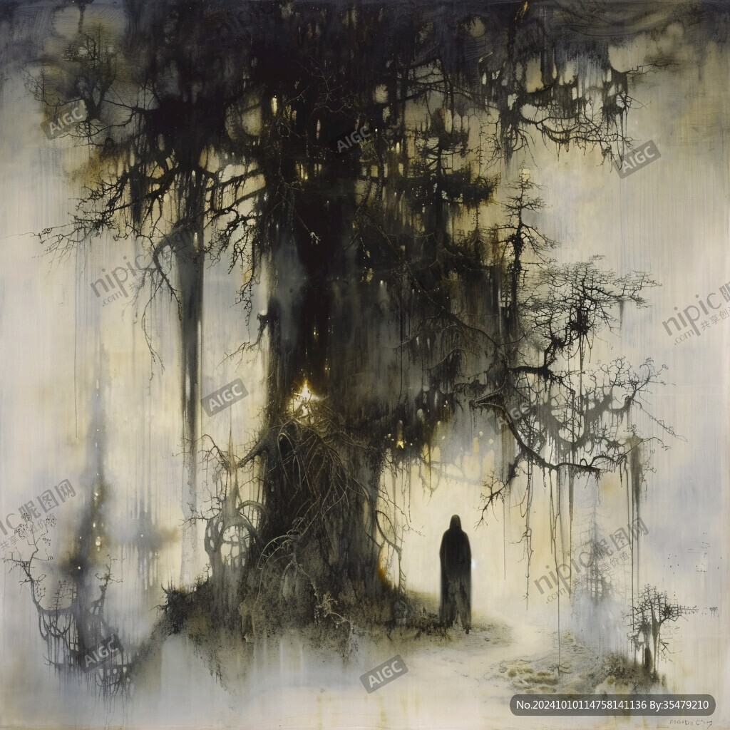 现代画家居饰画树梦幻