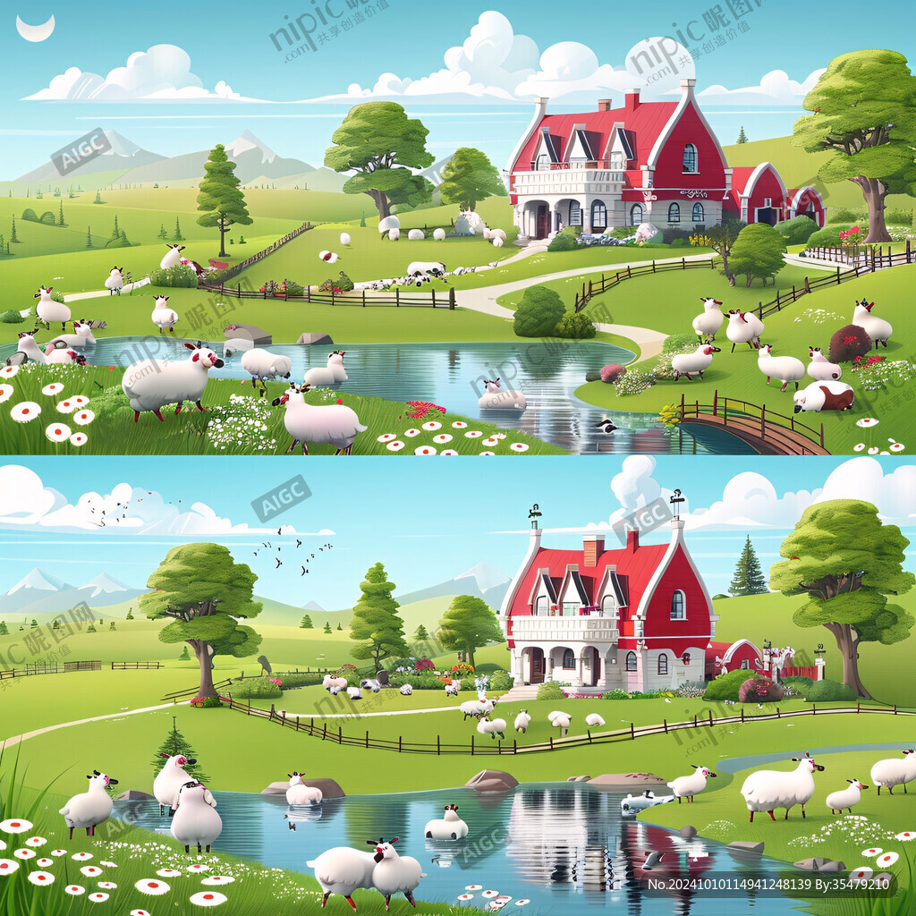 卡通牧场素材
