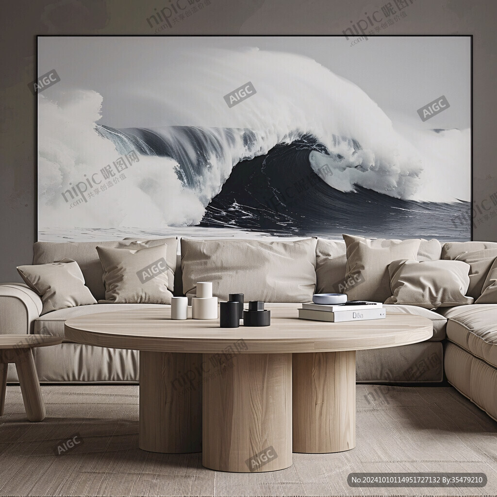 波涛海涛壁画海波海浪